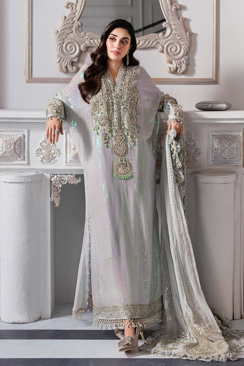 MARIA B- 3 Piece Unstitched Embroidered Chiffon Suit | BD-3005