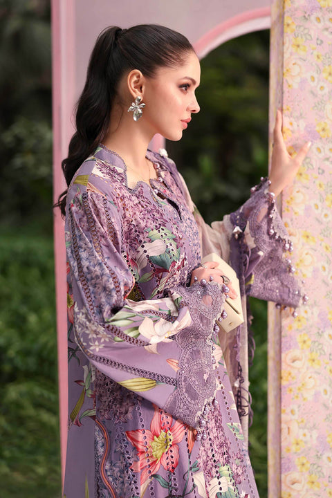 MARIA B - 3 Piece Unstitched Embroidered Lawn Suit - MPT-3006-B