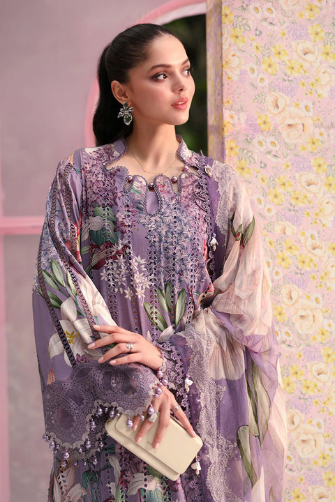 MARIA B - 3 Piece Unstitched Embroidered Lawn Suit - MPT-3006-B