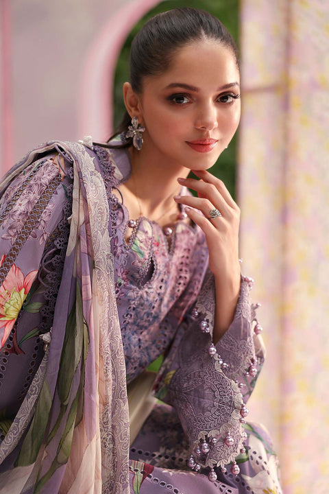 MARIA B - 3 Piece Unstitched Embroidered Lawn Suit - MPT-3006-B
