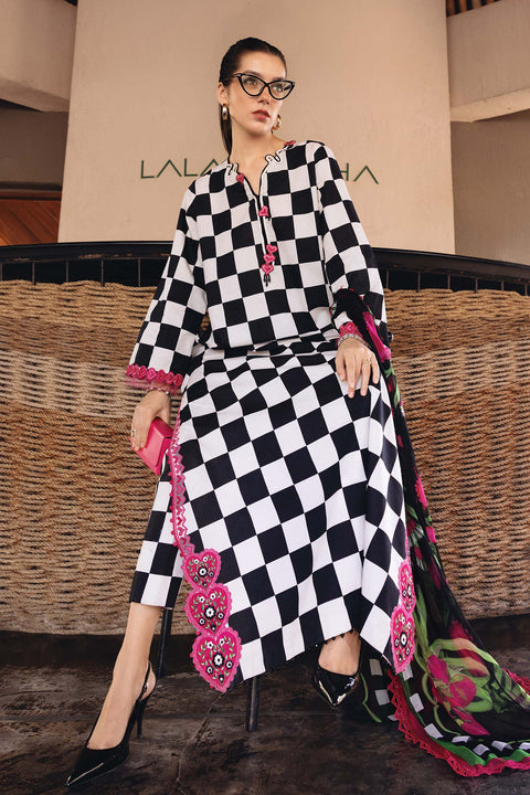 MARIA B -3 Piece Unstitched Embroidered Lawn Suit :MPT-MPT-2906-B