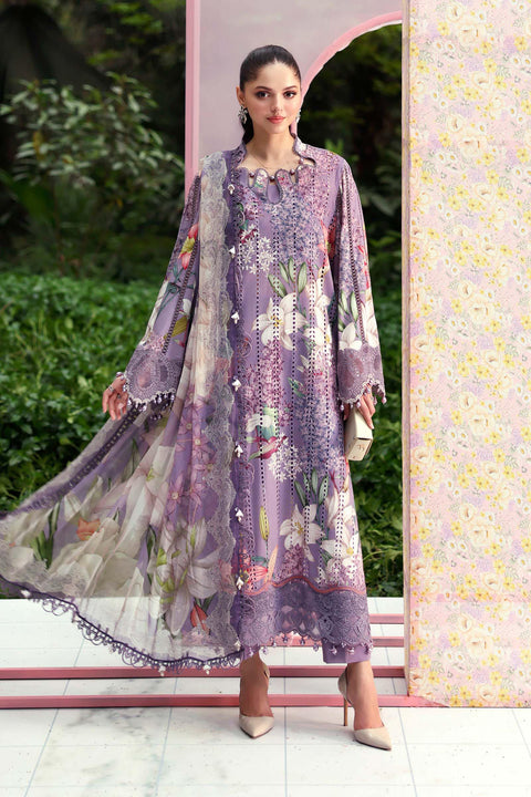 MARIA B - 3 Piece Unstitched Embroidered Lawn Suit - MPT-3006-B