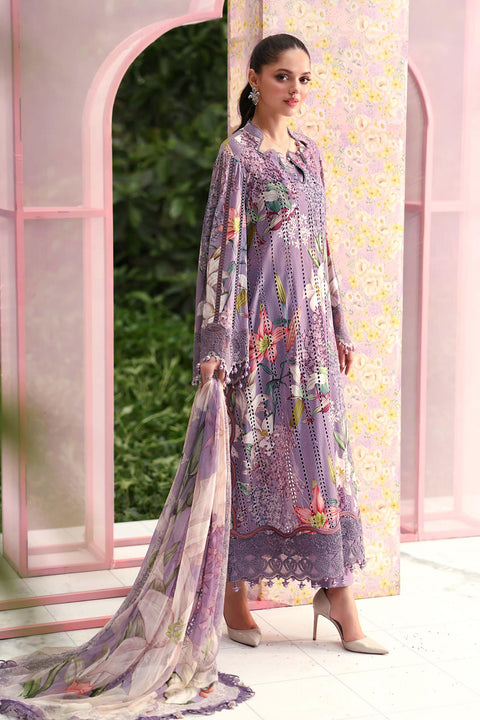 MARIA B - 3 Piece Unstitched Embroidered Lawn Suit - MPT-3006-B