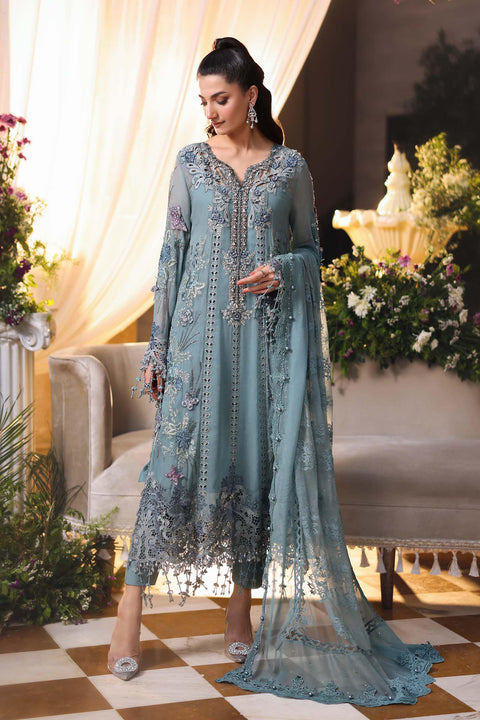 Maria b - 3 Piece Unstitched Embroidered Chiffon Suit - MPC-26-106