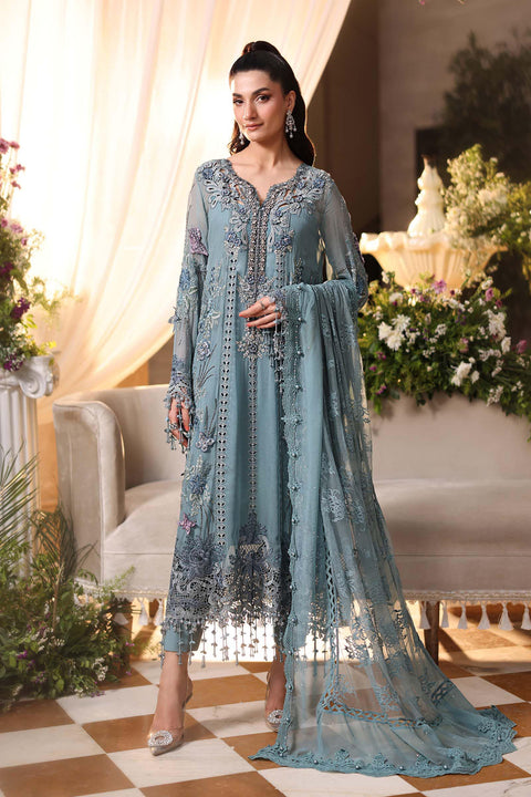 Maria b - 3 Piece Unstitched Embroidered Chiffon Suit - MPC-26-106