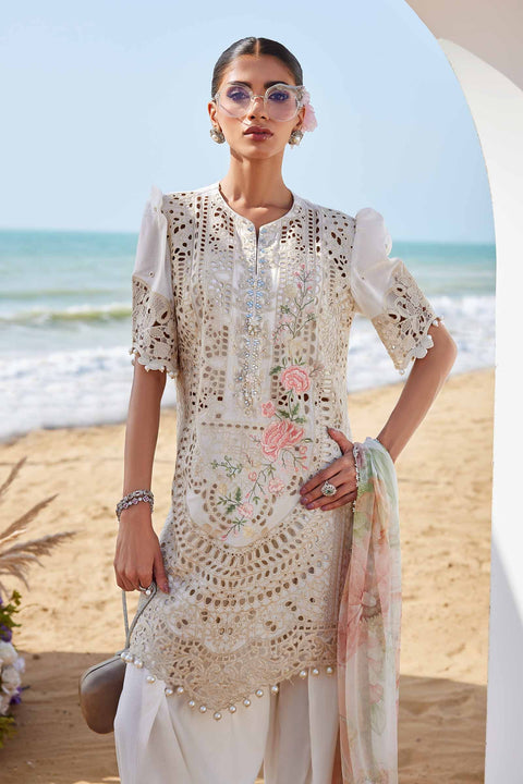 MARIA B . 3 Piece Unstitched Embroidered Lawn Suit | EID LAWN-25-07