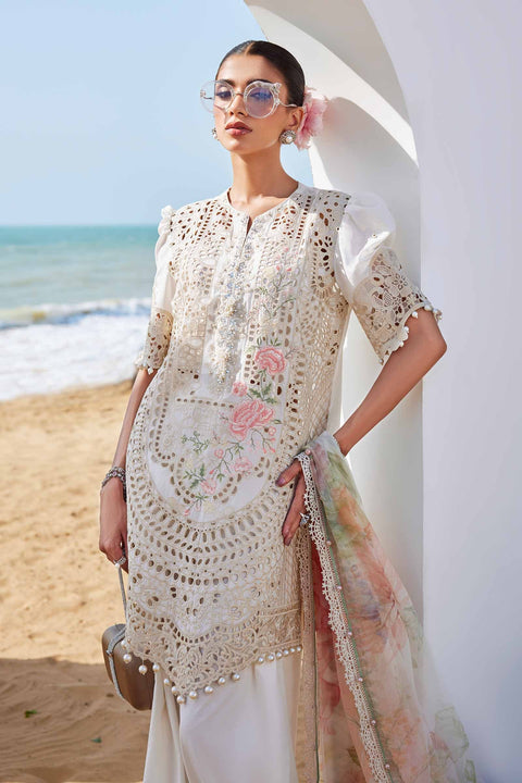 MARIA B . 3 Piece Unstitched Embroidered Lawn Suit | EID LAWN-25-07