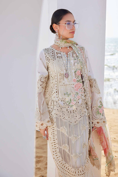 MARIA B . 3 Piece Unstitched Embroidered Lawn Suit | EID LAWN-25-07