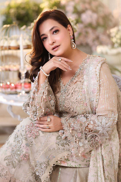 MARIA B - 3 Piece Unstitched Embroidered Chiffon Suit | MPC-26-107