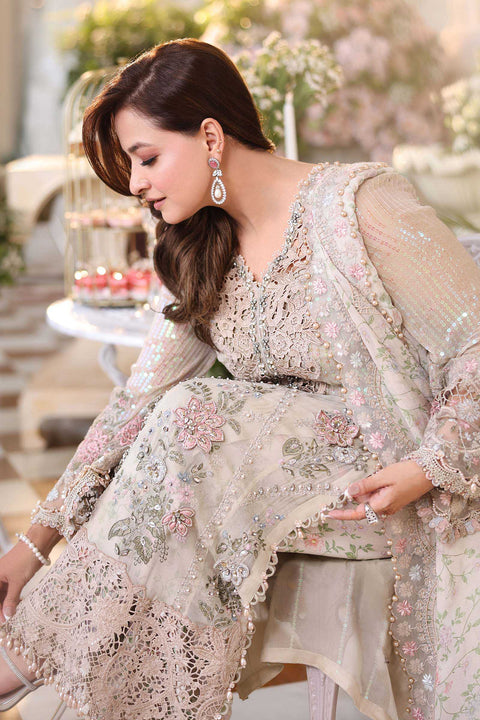 MARIA B - 3 Piece Unstitched Embroidered Chiffon Suit | MPC-26-107