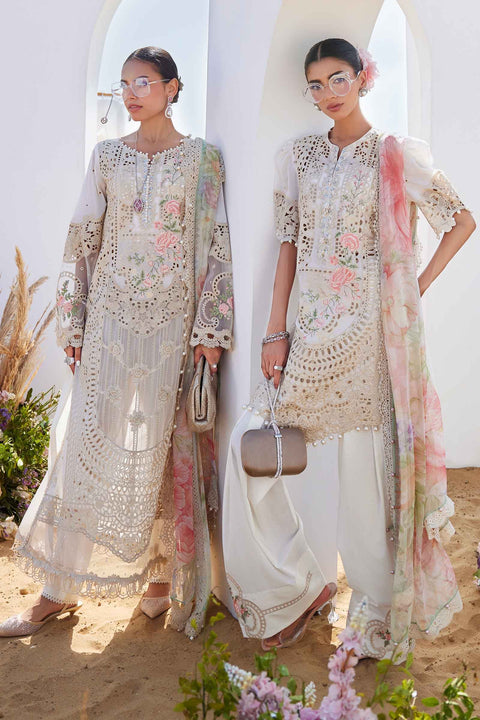 MARIA B . 3 Piece Unstitched Embroidered Lawn Suit | EID LAWN-25-07