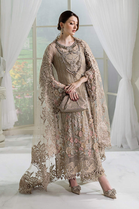 MARIA B - 3 Piece Unstitched Embroidered Chiffon Suit | MPC-25-107