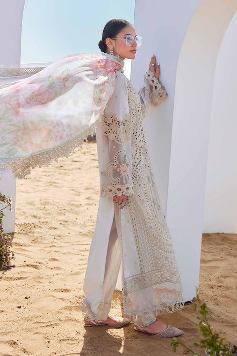 MARIA B . 3 Piece Unstitched Embroidered Lawn Suit | EID LAWN-25-07