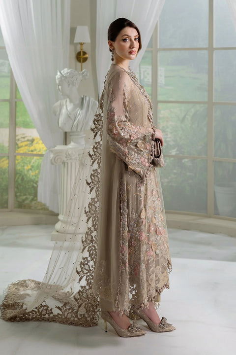 MARIA B - 3 Piece Unstitched Embroidered Chiffon Suit | MPC-25-107