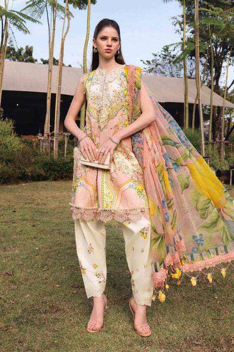Maria b - 3 Piece Unstitched Embroidered Lawn Suit :MPT-MPT-2908-A