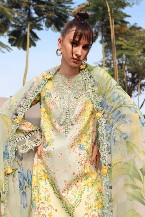Maria b - 3 Piece Unstitched Embroidered Lawn Suit :MPT-2908-B