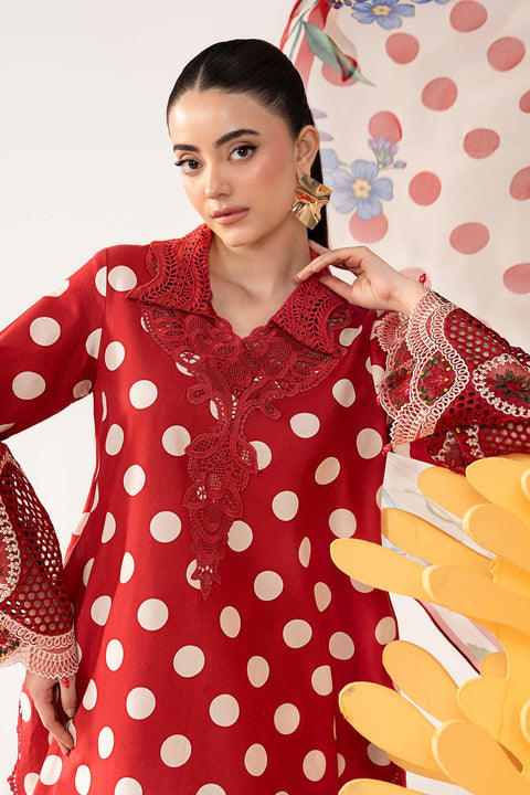 MARIA B - 3 Piece Unstitched Embroidered Lawn Suit - MPT-3008-B