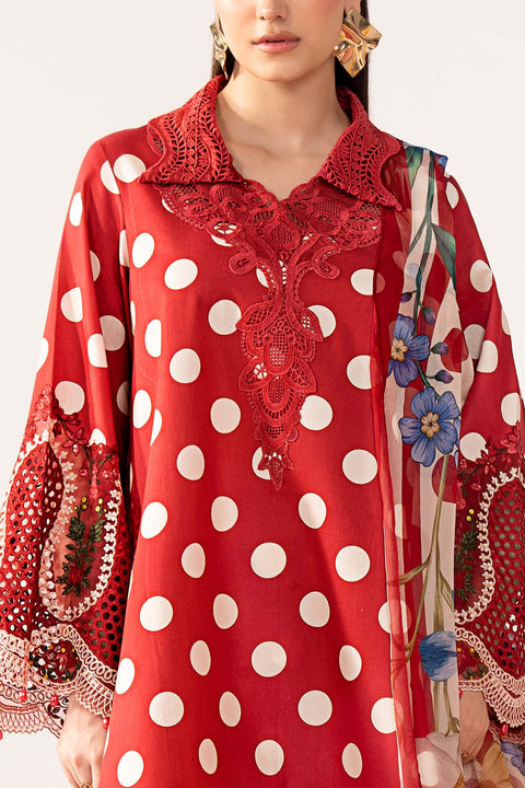 MARIA B - 3 Piece Unstitched Embroidered Lawn Suit - MPT-3008-B