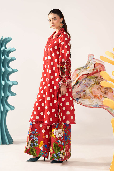 MARIA B - 3 Piece Unstitched Embroidered Lawn Suit - MPT-3008-B