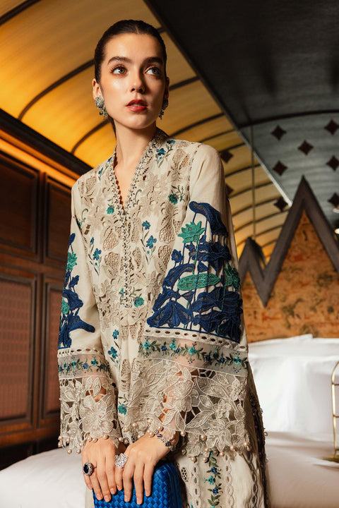 Maria b - 3 Piece Unstitched Embroidered Lawn Suit -EL-26-08