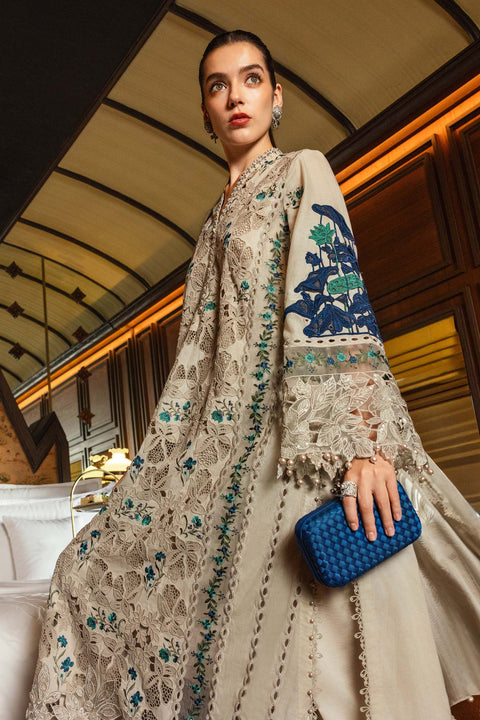 Maria b - 3 Piece Unstitched Embroidered Lawn Suit -EL-26-08