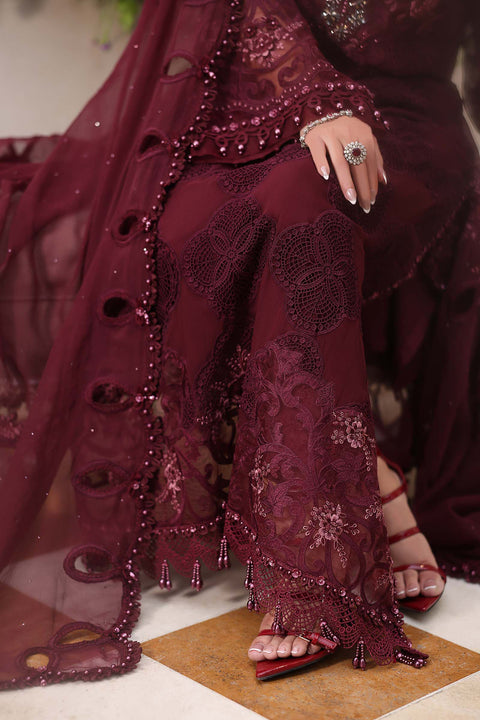 Maria b - 3 Piece Unstitched Embroidered Chiffon Suit - MPC-26-108