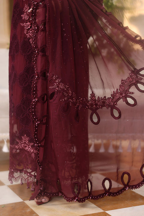 Maria b - 3 Piece Unstitched Embroidered Chiffon Suit - MPC-26-108