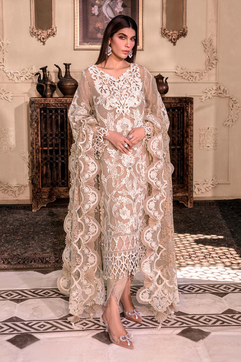 MARIA B - 3PC Unstitched MBROIDERED - Pink BD-2608