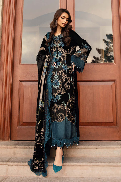 Maria B - 3 Piece Unstitched Embroidered Velvet Suit | DL-1208