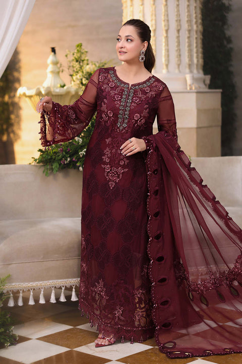 Maria b - 3 Piece Unstitched Embroidered Chiffon Suit - MPC-26-108