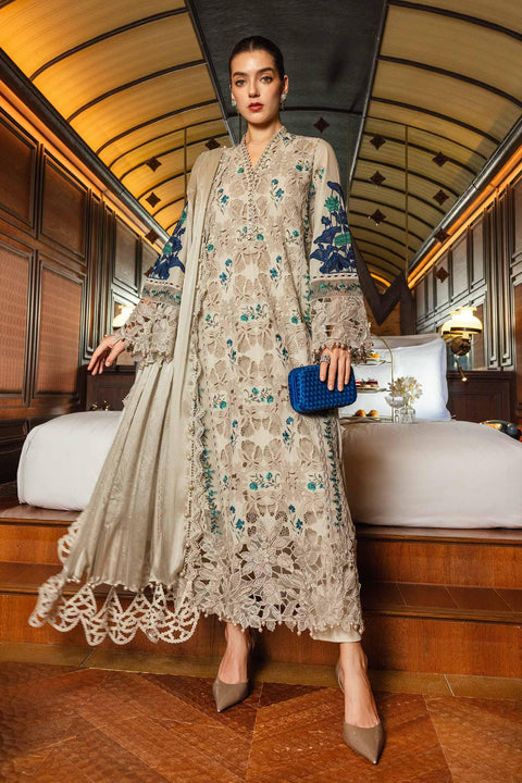 Maria b - 3 Piece Unstitched Embroidered Lawn Suit -EL-26-08
