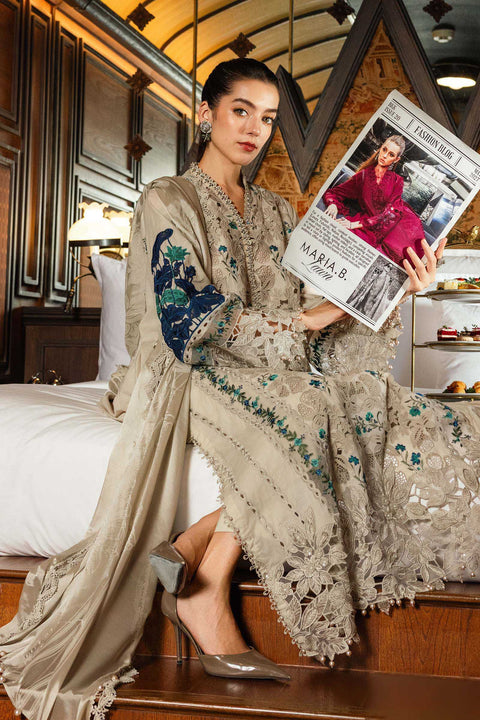 Maria b - 3 Piece Unstitched Embroidered Lawn Suit -EL-26-08