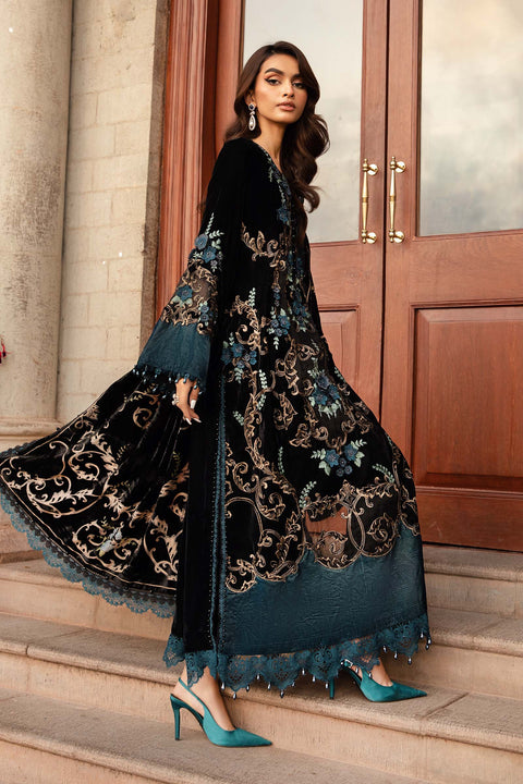 Maria B - 3 Piece Unstitched Embroidered Velvet Suit | DL-1208