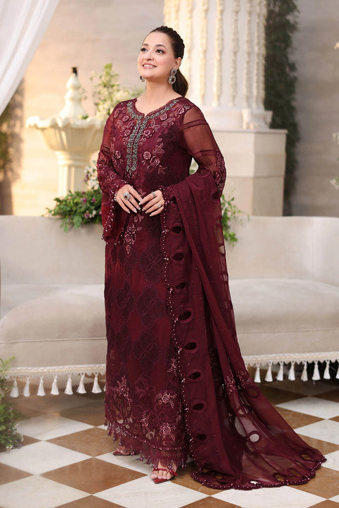 Maria b - 3 Piece Unstitched Embroidered Chiffon Suit - MPC-26-108