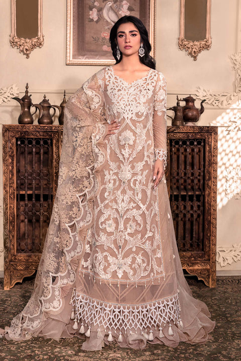 MARIA B - 3PC Unstitched MBROIDERED - Pink BD-2608