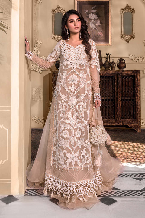 MARIA B - 3PC Unstitched MBROIDERED - Pink BD-2608
