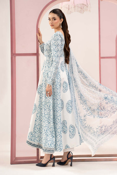 MARIA B - 3 Piece Unstitched Embroidered Lawn Suit :MPT-3009-A