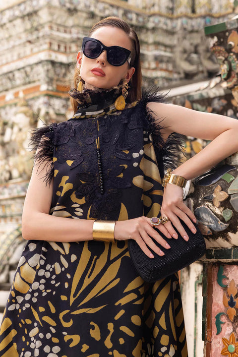 Maria b - 3 Piece Unstitched Embroidered Lawn Suit :MPT-2809-B