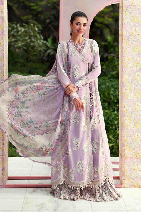 MARIA B - 3 Piece Unstitched Embroidered Lawn Suit :MPT-3009-B