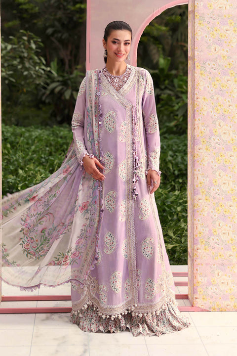 MARIA B - 3 Piece Unstitched Embroidered Lawn Suit :MPT-3009-B