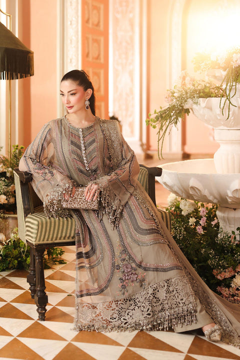 MARIA B - 3 Piece Unstitched Embroidered Chiffon Suit :MPC-26-201