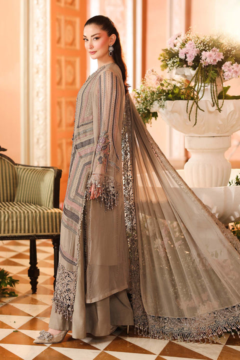 MARIA B - 3 Piece Unstitched Embroidered Chiffon Suit :MPC-26-201