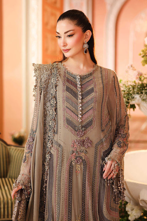 MARIA B - 3 Piece Unstitched Embroidered Chiffon Suit :MPC-26-201