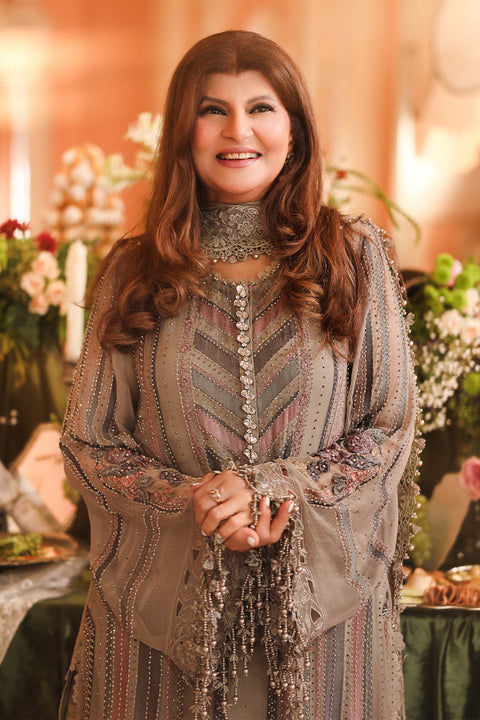 MARIA B - 3 Piece Unstitched Embroidered Chiffon Suit :MPC-26-201