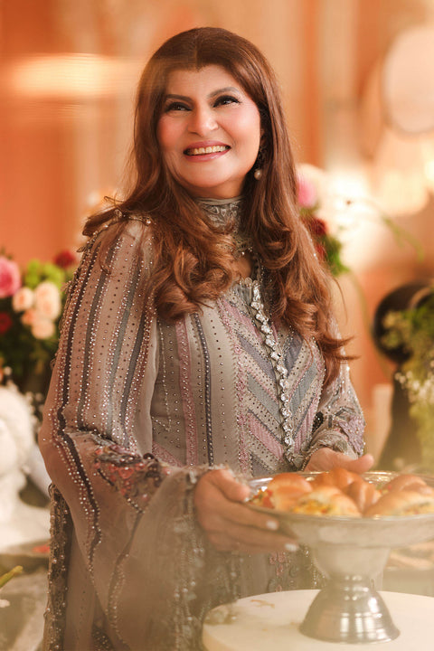MARIA B - 3 Piece Unstitched Embroidered Chiffon Suit :MPC-26-201