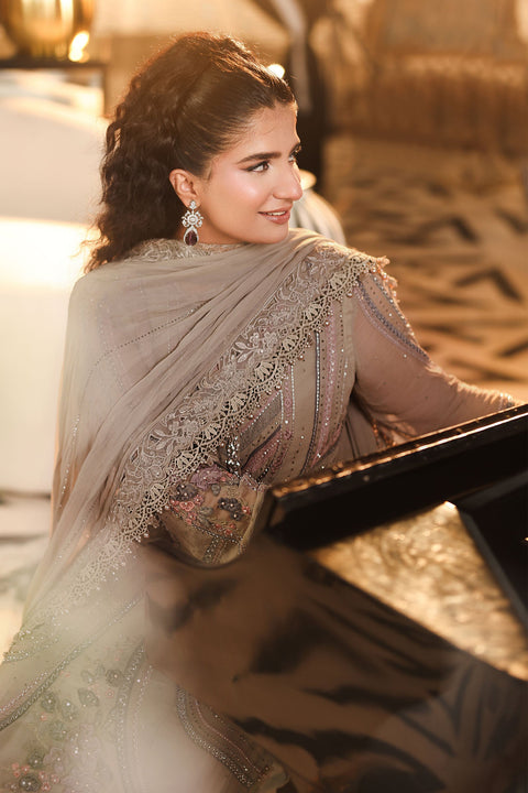 MARIA B - 3 Piece Unstitched Embroidered Chiffon Suit :MPC-26-201