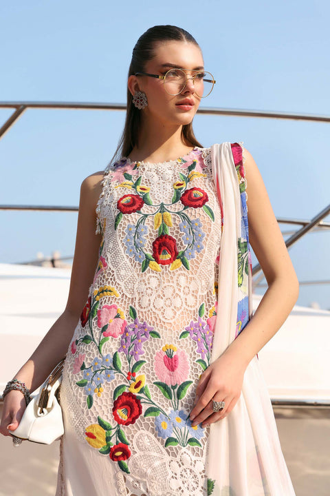 Maria b - 3 Piece Unstitched Embroidered Jacquard Lawn Suit :D-2610-A