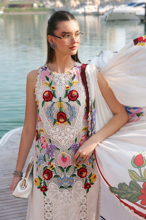 Maria b - 3 Piece Unstitched Embroidered Jacquard Lawn Suit :D-2610-A