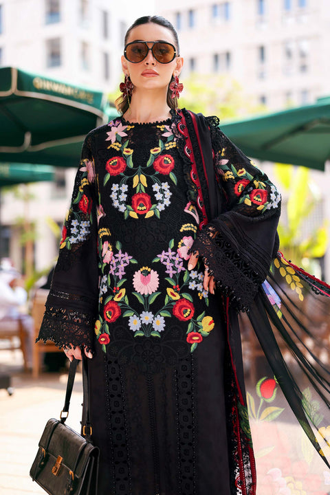 Maria b - 3 Piece Unstitched Embroidered Jacquard Lawn Suit :D-2610-B