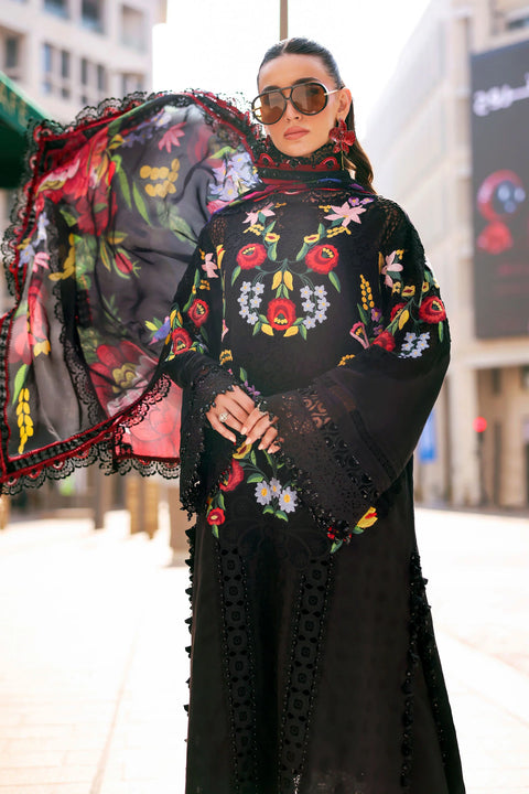 Maria b - 3 Piece Unstitched Embroidered Jacquard Lawn Suit :D-2610-B